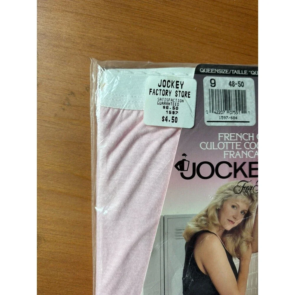 Jockey For Her French Cut Size Queen 9  100% Cotton Pink VNTG 1992